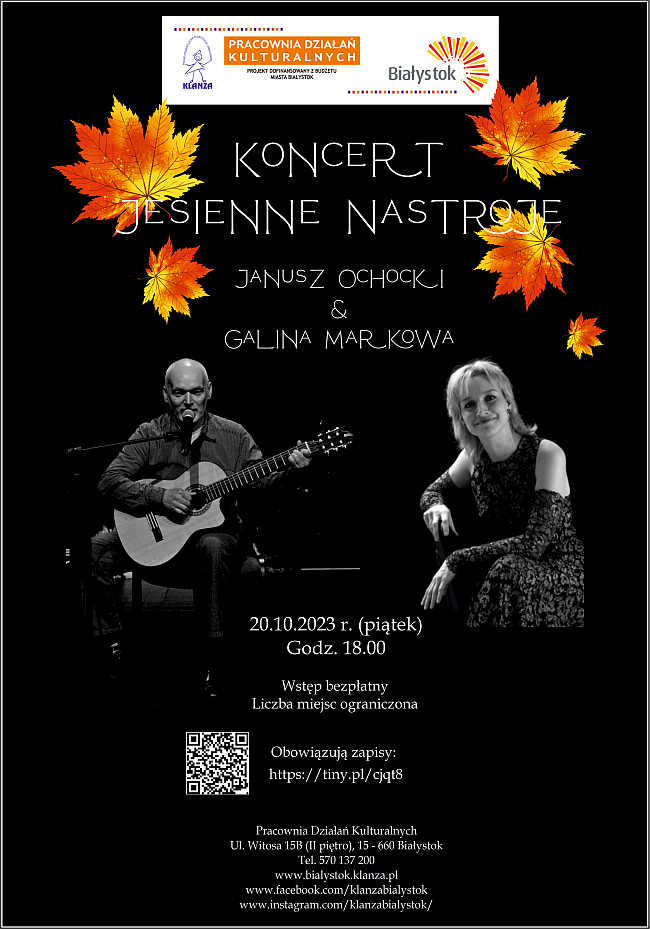 Koncert Jesienne Nastroje, wystąpią Janusz Ochocki & Galina Markowa