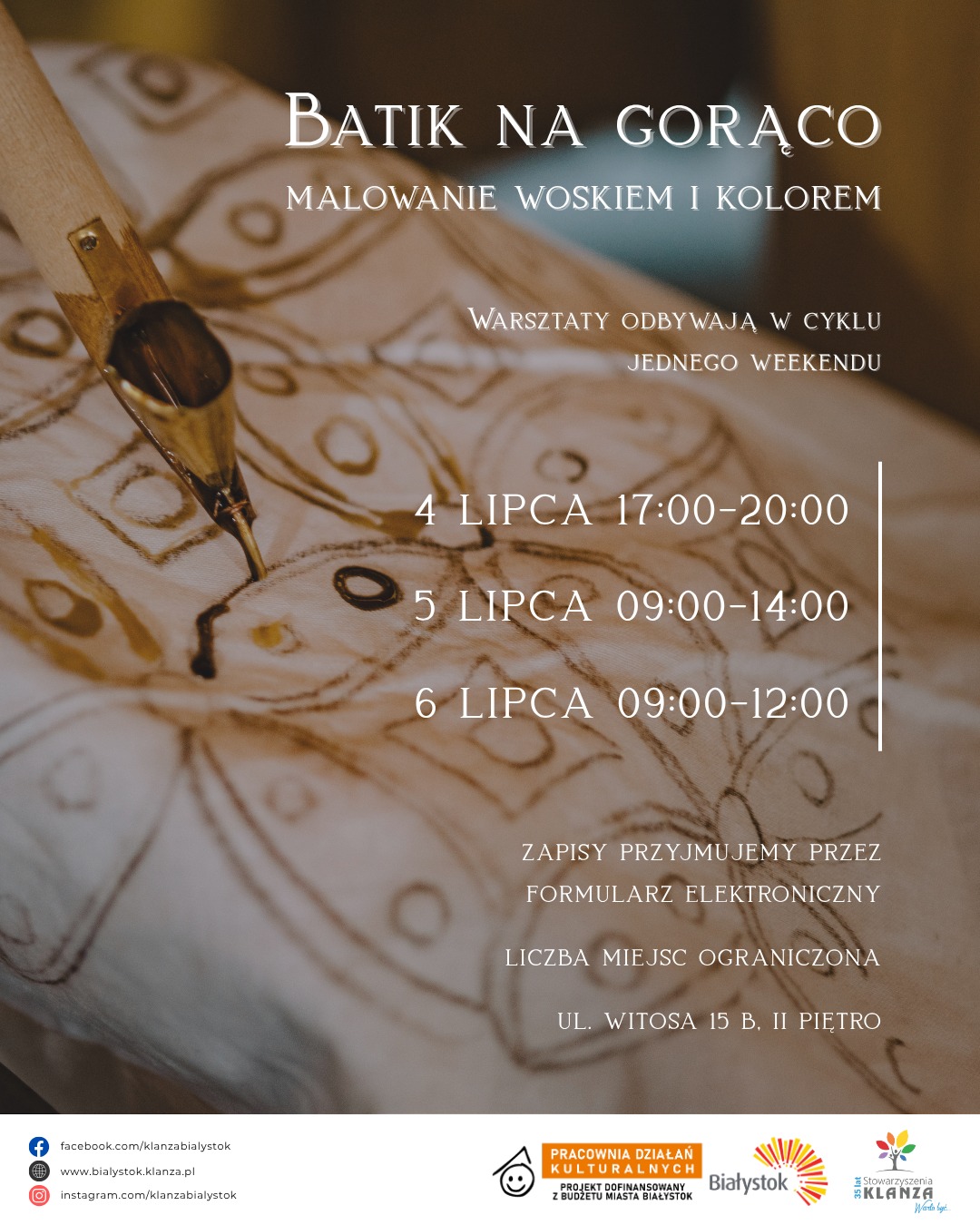Malowanie gorącym woskiem, czyli warsztaty batiku