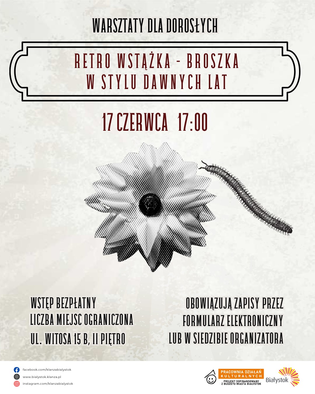 Retro wstążka – broszka w stylu dawnych lat