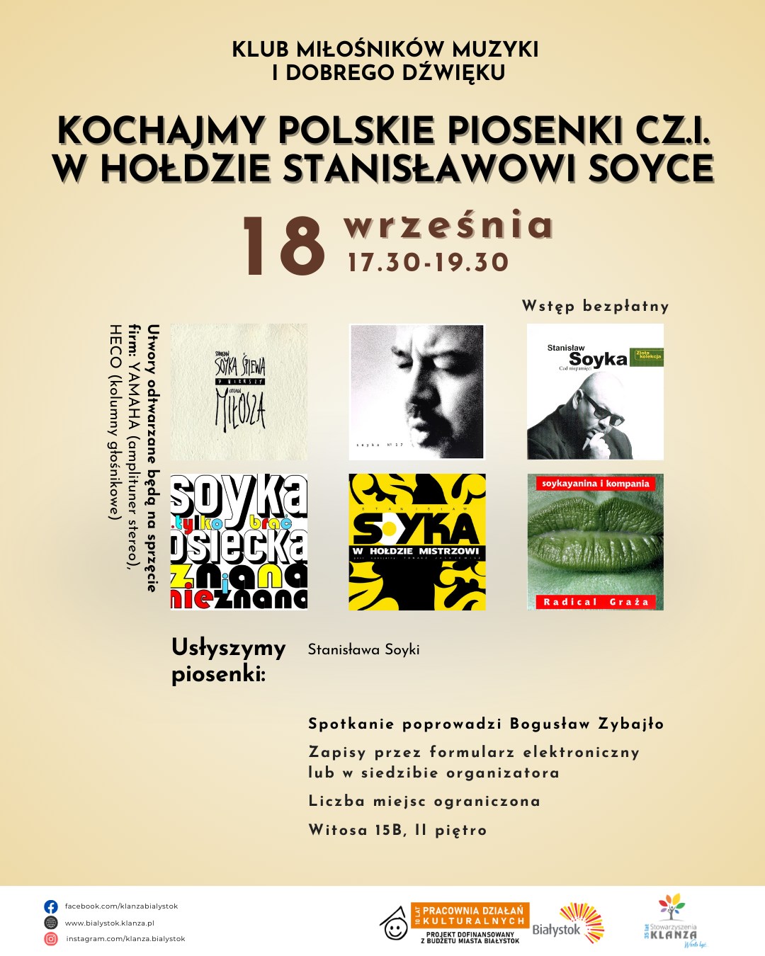 Klub Miłośników Muzyki i Dobrego Dźwięku – twórczość Stanisława Soyki
