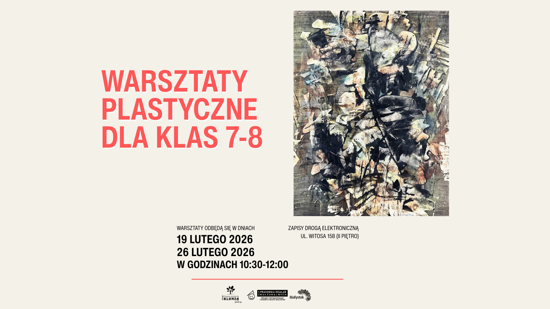 Warsztaty plastyczne dla uczniód klas 7-8 „Sztuka Alfreda Lenicy”