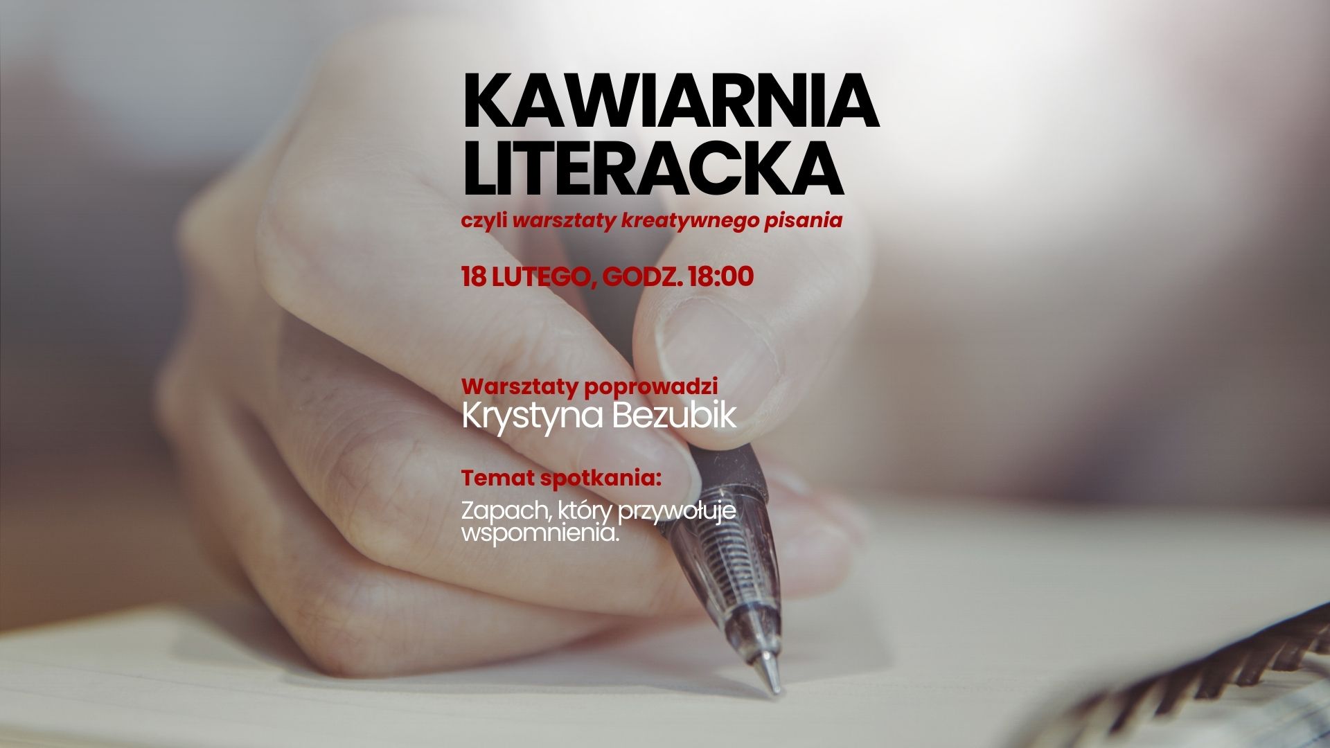 Kawiarnia Literacka z Krystyną Bezubik: Zapach, który przywołuje wspomnienia